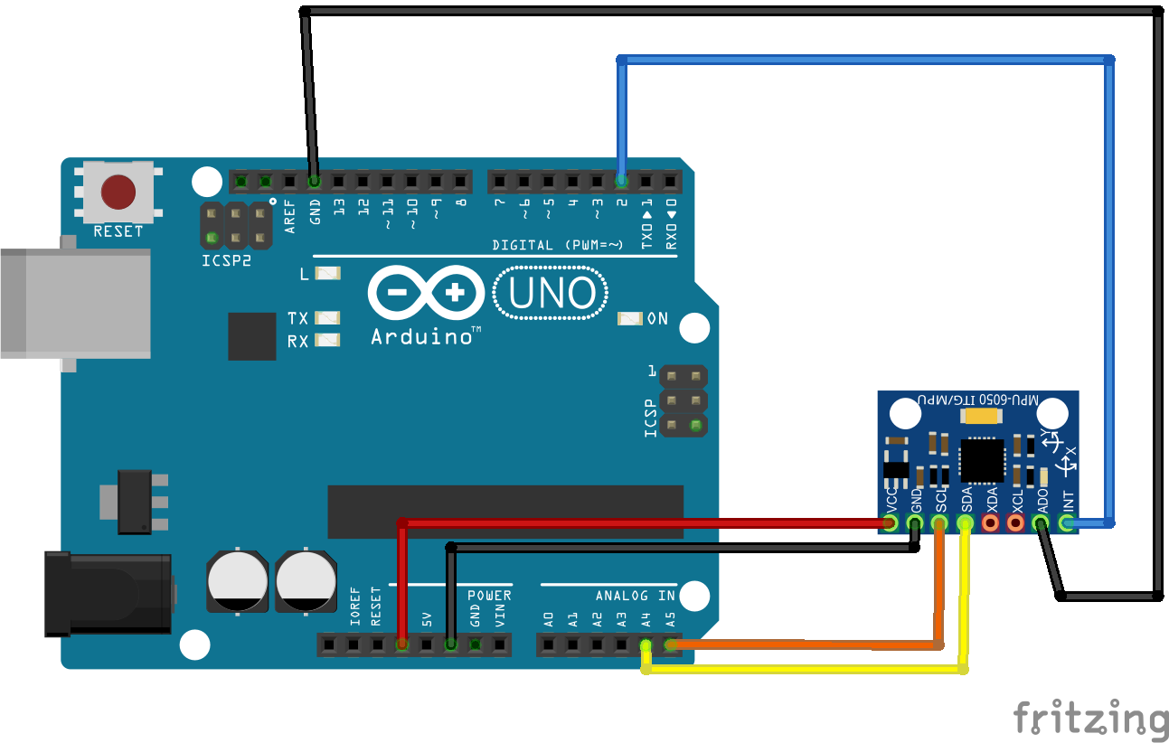 Fritzing Project – Arduino Uno GY-521 arduino gyro wiring diagram 